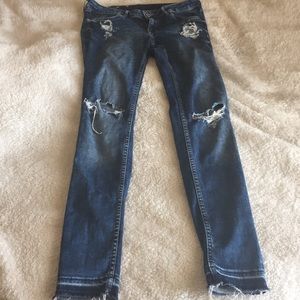 H&M low rise super skinny ripped jeans